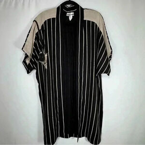 Vintage Adam Tala Rayon Mixed Media Boho Art to Wear 3D Kimono Top Size S